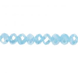 Faceted Beads, size 5x6 mm, hole size 1 mm, sea blue, 100pcs