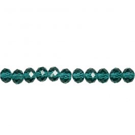Faceted Beads, size 5x6 mm, hole size 1 mm, emerald green, 100pcs