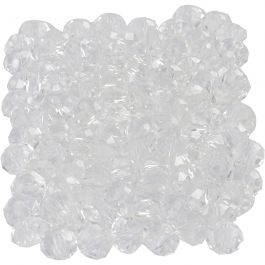 Faceted Beads, size 5x6 mm, hole size 1 mm, crystal, 100pcs