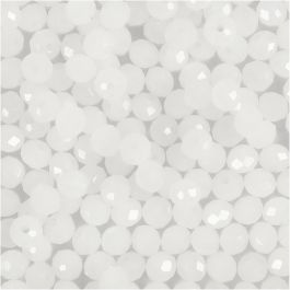 Faceted Beads, size 3x4 mm, hole size 0,8 mm, frosted, 100pcs