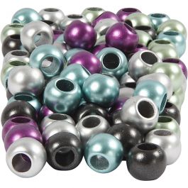 Pony Beads, D: 10 mm, hole size 4 mm, 60 g , 125ml, approx. 145 pc