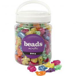 Novelty Shape Beads, size 25 mm, hole size 4 mm, mother of pearl colours, animals - 350 g, 700ml, approx. 220 pc