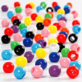 Pony Beads, D: 6 mm, hole size 3 mm, 75 g, 125ml