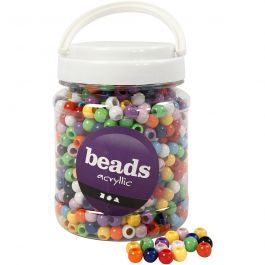 Pony Beads, D: 10 mm, hole size 4,5 mm, asstd colours, 430g, 700ml, approx. 1135 pc