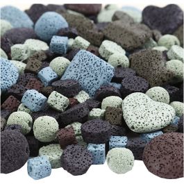 Lava Bead Mix, assorted colours, size 6-37 mm, hole size 1+2 mm, 20 strands/ 1 pack [HOB-63589]