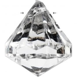 Acylic Beads, Gloss transparent, size 27x30 mm, hole size 2,5 mm, 8 pc/ 1 pack [HOB-636850]