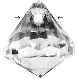 Acylic Beads, Gloss transparent, size 17x16 mm, hole size 1,2 mm, 43 pc/ 1 pack [HOB-636880]