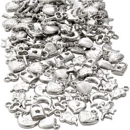 Silver Charms, size 15-20 mm, hole size 3 mm, 80 g/ 1 pack [HOB-63842]