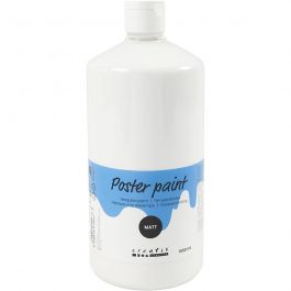Poster paint Matte, white, 1000 ml/ 1 bottle [HOB-642101]