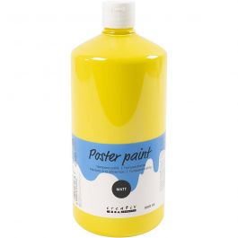 Poster paint Matte, primary yellow, 1000 ml/ 1 bottle [HOB-642115]