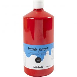 Poster paint Matte, red, 1000 ml/ 1 bottle [HOB-642134]