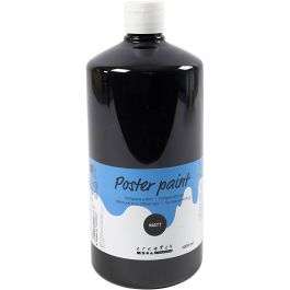 Poster paint Matte, black, 1000 ml/ 1 bottle [HOB-642184]