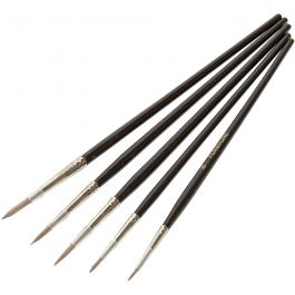 Watercolour brush set made from imitation marten hair, 5 pc/ 1 bag [HOB-663110]
