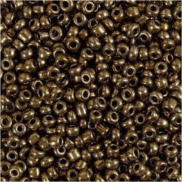 Rocaille Seed Beads, bronze, D: 3 mm, size 8/0 , hole size 0,6-1,0 mm, 25 g/ 1 pack [HOB-682221]