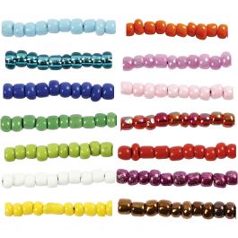 Rocaille Seed Beads, turquoise, D: 3 mm, size 8/0 , hole size 0,6-1,0 mm, 14x25 g/ 1 pack [HOB-68223]