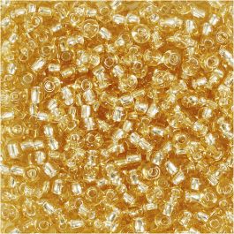 Rocaille Seed Beads, gold, D: 3 mm, size 8/0 , hole size 0,6-1,0 mm, 25 g/ 1 pack [HOB-682241]