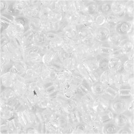 Rocaille Seed Beads, clear, D: 4 mm, size 6/0 , hole size 0,9-1,2 mm, 25 g/ 1 pack [HOB-682501]