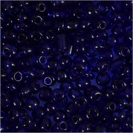 Rocaille Seed Beads, cobalt blue, D: 4 mm, size 6/0 , hole size 0,9-1,2 mm, 25 g/ 1 pack [HOB-682551]