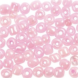 Rocaille Seed Beads, rose, D: 4 mm, size 6/0 , 25 g/ 1 pack [HOB-682581]