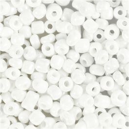 Rocaille Seed Beads, mother-of-pearl, D: 4 mm, size 6/0 , hole size 0,9-1,2 mm, 25 g/ 1 pack [HOB-682751]