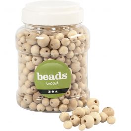 Wooden Beads, D: 8+10+12+15 mm, hole size 2-3 mm, 400 ml/ 1 bucket, 175 g [HOB-68482]