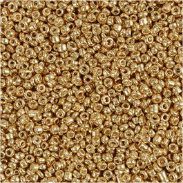 Rocaille Seed Beads, dia. 1,7 mm, size 15/0, hole size 0,5-0,8 mm, brass, 25 g/ 1 pack [HOB-686710]