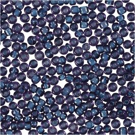 Rocaille Seed Beads, dark blue, D: 1,7 mm, size 15/0 , hole size 0,5-0,8 mm, 25 g/ 1 pack [HOB-686810]