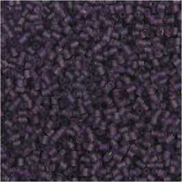 Rocaille Seed Beads, size 15/0 , D: 1,7 mm, frosted purple, 2-cut, 25g, hole size 0,5 mm [HOB-687850]