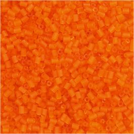 Rocaille Seed Beads, size 15/0 , D: 1,7 mm, transparent orange, 2-cut, 25g, hole size 0,5 mm [HOB-687860]
