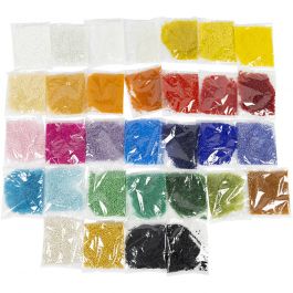Rocaille Seed Beads, dia. 1,7+3+4 mm, size 6/0+8/0+12/0, hole size 0,5-1,2 mm, Colour may vary , 32x100 g/ 1 pack [HOB-68821]