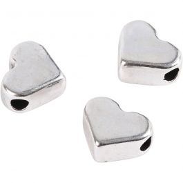 Spacer Bead, silver-plated, size 5,5x7 mm, hole size 1 mm, 3 pc/ 1 pack [HOB-69091]