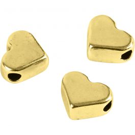 Spacer Bead, gold-plated, size 5,5x7 mm, hole size 1 mm, 3 pc/ 1 pack [HOB-69092]
