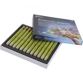 Watercolor Crayons, olive, 12 pc/ 1 pack [HOB-427362]