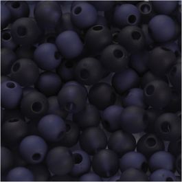 Plastic Beads, blue, D: 6 mm, hole size 2 mm, 40 g/ 1 pack [HOB-69593]