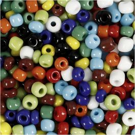 Rocaille Seed Beads, assorted colours, D: 4 mm, size 6/0 , hole size 0,9-1,2 mm, 130 g/ 1 pack [HOB-696703]
