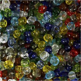 Rocaille Seed Beads, Gloss transparent, D: 4 mm, size 6/0 , hole size 0,9-1,2 mm, 130 g/ 1 pack [HOB-696723]
