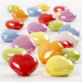 Heart Beads, size 25x15 mm, hole size 3 mm, 125 ml/ 1 pack, 70 g [HOB-697020]