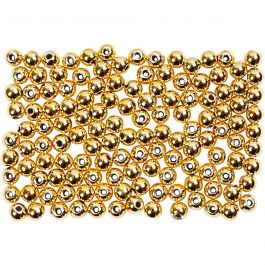 Wax Beads, dia. 2,7 mm, hole size 0,7 mm, gold, 150 pc/ 1 pack [HOB-698021]