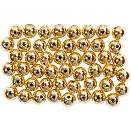 Wax Beads, gold, D: 5 mm, hole size 0,7 mm, 100 pc/ 1 pack [HOB-698121]