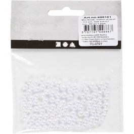 Wax Beads, mother-of-pearl, D: 5 mm, hole size 0,7 mm, 100 pc/ 1 pack [HOB-698161]