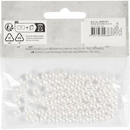 Wax Beads, mother-of-pearl, D: 5 mm, hole size 0,7 mm, 100 pc/ 1 pack [HOB-698161]