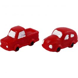 Miniature figurines, red, H: 20 mm, L: 40 mm, 2 pc/ 1 pack [HOB-69839]