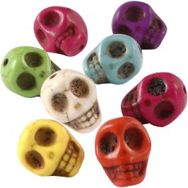 Howlite Beads, bold colours, D: 12 mm, hole size 1,5 mm, 32 pc/ 1 pack [HOB-69919]