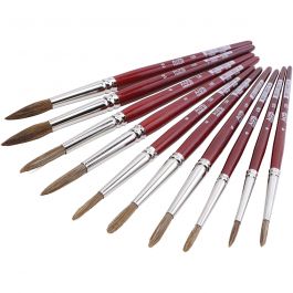 Watercolour Paint Brushes, 10 pc/ 1 pack [HOB-662012]