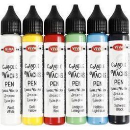 Candle Pen, bold colours, 6x25 ml/ 1 pack [HOB-73512]