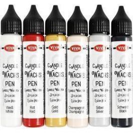 Candle Pen, standard colours, 6x25 ml/ 1 pack [HOB-73514]