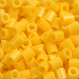 Fuse Beads, size 5x5 mm, hole size 2,5 mm, yellow (14), medium, 1100pcs