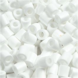Fuse Beads, size 5x5 mm, hole size 2,5 mm, white (15), medium, 1100pcs