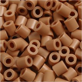 Fuse Beads, size 5x5 mm, hole size 2,5 mm, light brown (20), medium, 1100pcs