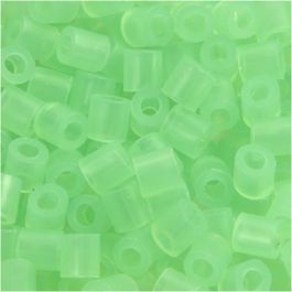 Fuse Beads, size 5x5 mm, hole size 2,5 mm, neon green (25), medium, 1100pcs